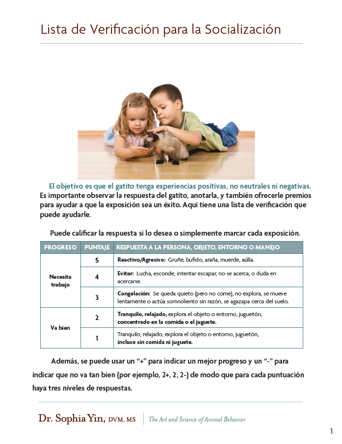 CDP Kitten Socialization Checklist Image