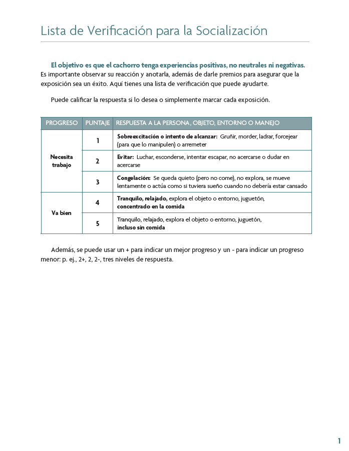 CDP Puppy Socialization Checklist
